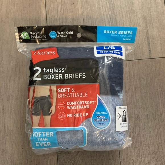 Hanes Other - Hanes Men's Boxers pack of 2 tagless boxer briefs size large brand new unopened